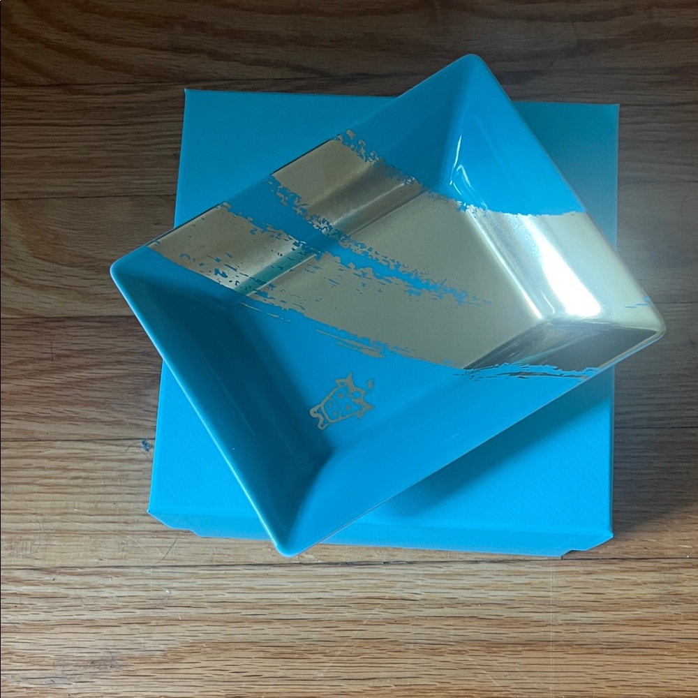 Tiffany & Co. Turquoise and Gold Trinket Tray